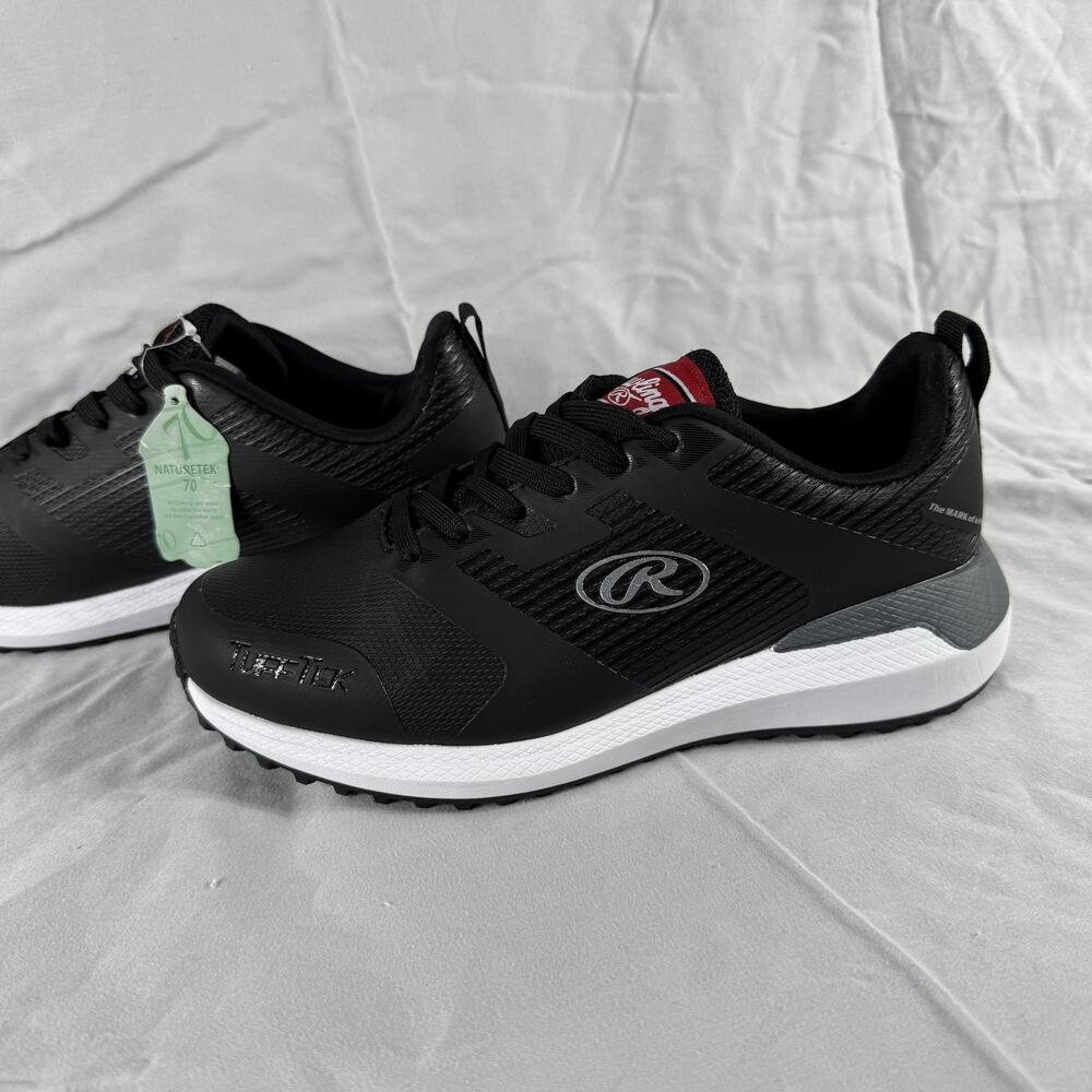 Rawlings Turf Tex Golf Shoes Mens 7 D Black White Comfort Naturetek Athletic New